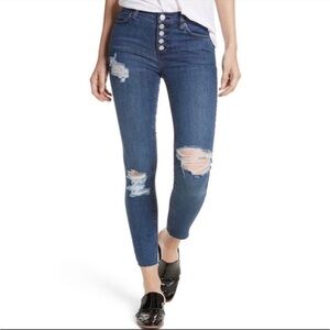 Free people distressed button fly Reagan jeans‎
